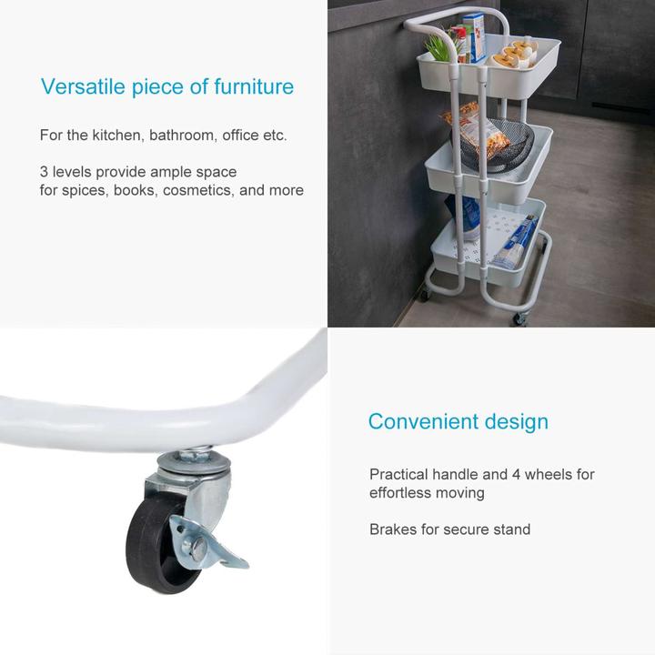 Produktbild Intirilife Rollwagen mit 3 Ebenen