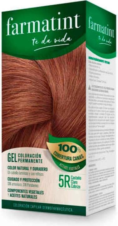 Farmatint gel coloración permanente #5r-castaño claro cobriz (5r)