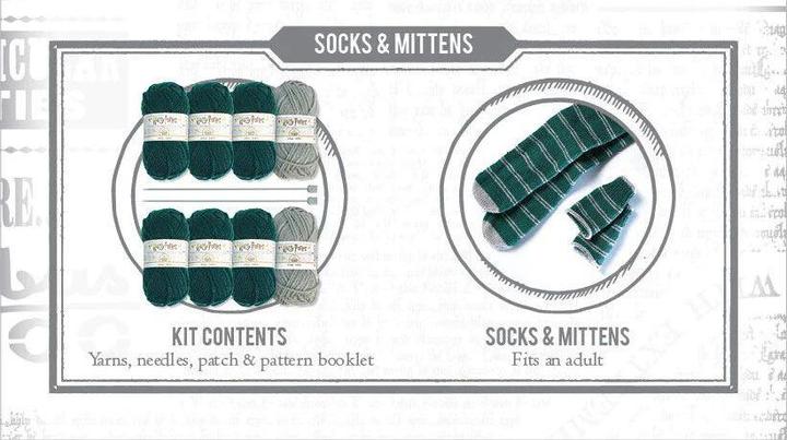 Actual product image Thumbs Up Harry Potter - Slytherin knit set house socks and mittens