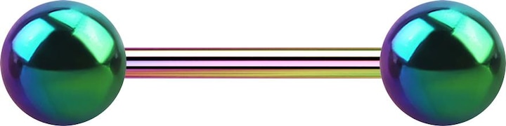Actual product image Star Piercing Micro Barbell coloured with two balls (without brass, Surgical steel 316L)