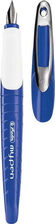 Herlitz School fountain pen my.pen M nib /white+C106 (Blue, White, 1x)