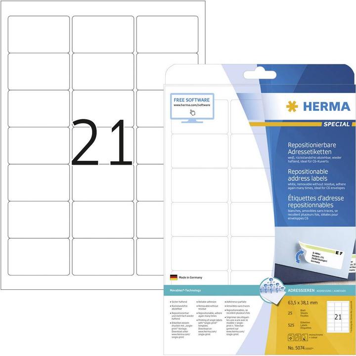 Actual product image HERMA Movables Self Adhesive