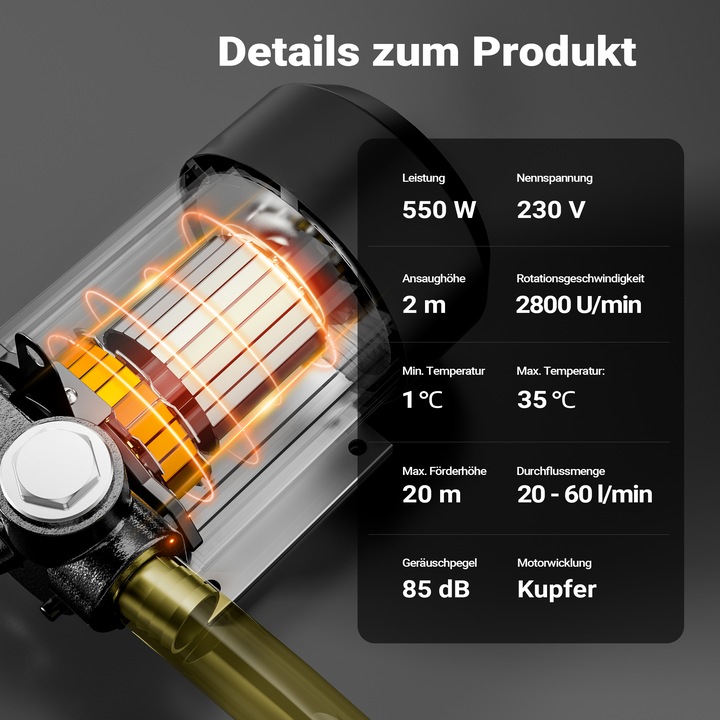 Produktbild Wiltec Heizöl- und Dieselpumpe Typ04011 230V/550W 20-60l/min selbstansaugend