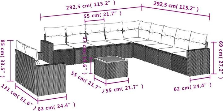 Produktbild vidaXL Garten Sofagarnitur