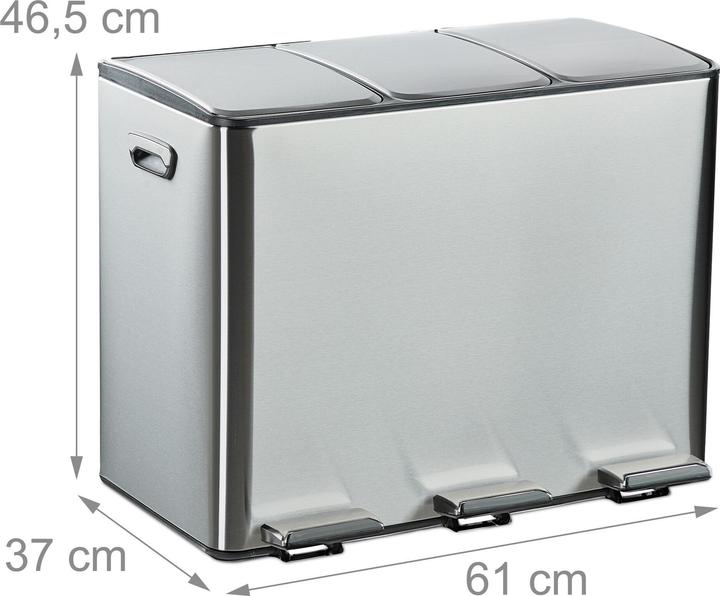 Produktbild Relaxdays Mülleimer 3 x 15 Liter (45 l)