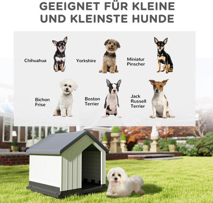 Immagine prodotto Swisshandel24 Cuccia per cani, resistente alle intemperie, con finestra e porta, per cani di piccola taglia fino (Cuccia per cani)