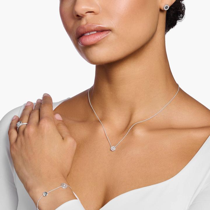 Immagine prodotto Thomas Sabo Collana a cerchio con pietra bianca in argento (Argento 925, 40 - 45 cm)