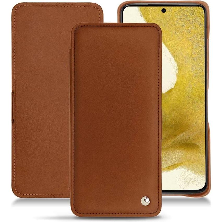 Noreve Lederschutzhülle horizontal (Samsung Galaxy S22), Smartphone Hülle, Braun