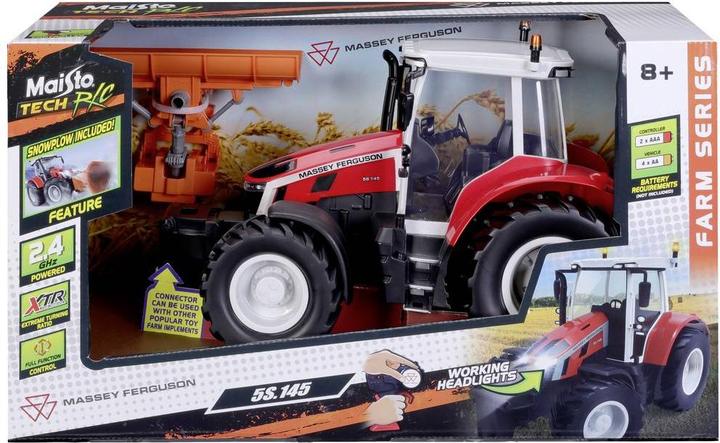 Actual product image Maisto RC Massey Ferguson Tractor with Snow Plough