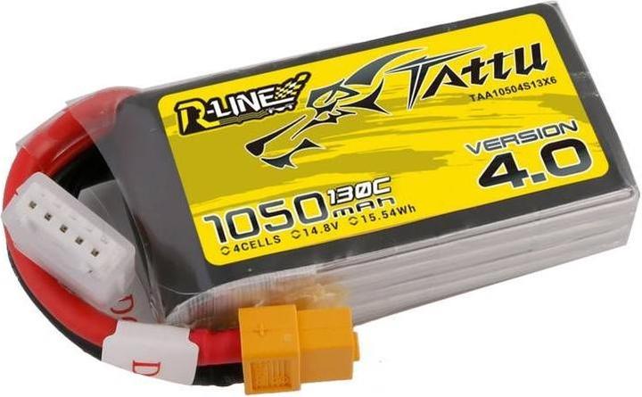 Immagine prodotto Tattu Batteria R-Line 4.0 1050mAh 14.8V 130C 4S1P XT60 (14.80 V, 1050 mAh)