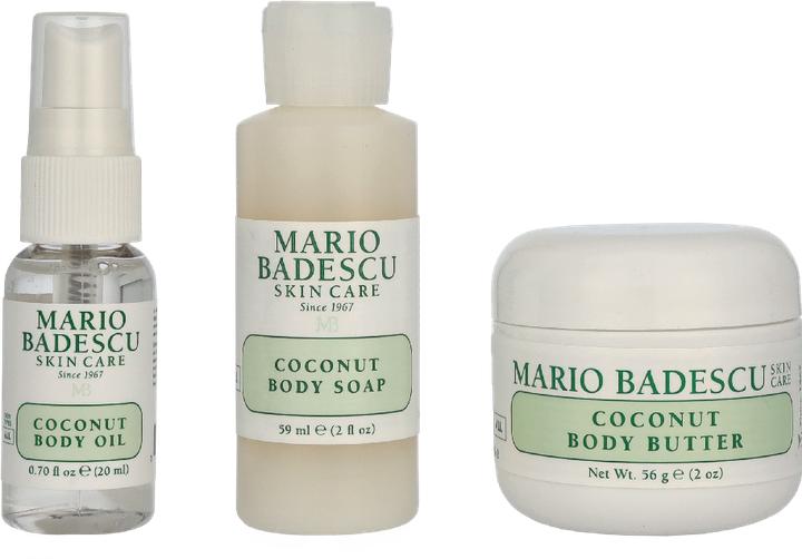 Actual product image Mario Badescu Coconut Body Travel Trio - Perfect For On-The-Go Hydration (Body care set)