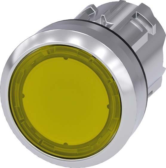 Actual product image Siemens SIRIUS ACT illuminated pushbutton front element metal, high gloss, yellow