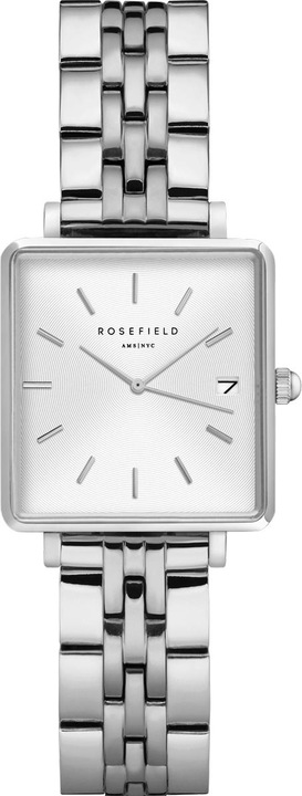 Produktbild Rosefield The Mini Boxy White Sunray Silver (Analoguhr, 22 mm)
