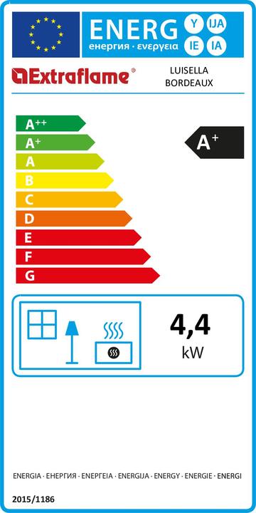 Label énergétique Nordica Extraflame La Nordica Luisella poêle Installation libre Pellets Noir