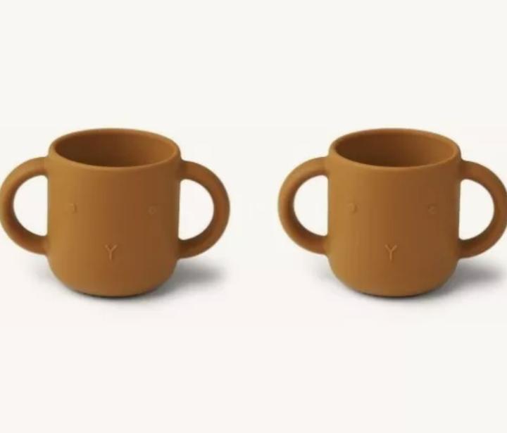 Produktbild Liewood Gene Slicone Cups mit Henkel Rabbit mustard cm er Set