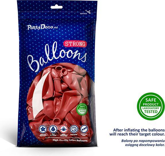 Produktbild Partydeco Strong Balloons 27cm, Metallic Poppy Red (1 pkt / 100 pc.) (100 x)