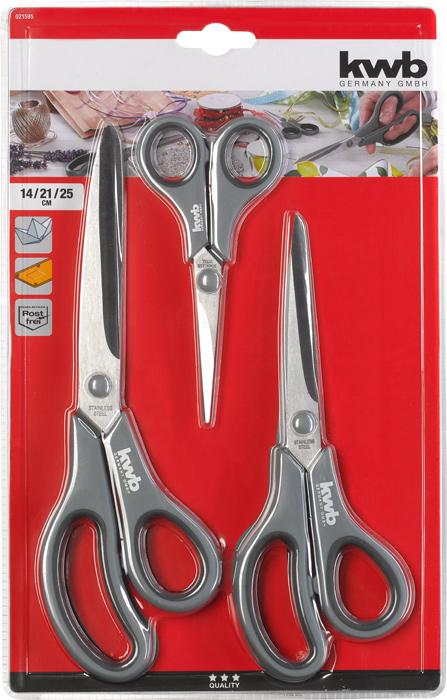 Actual product image kwb 21595 Household scissors left-handed, right-handed Black (25 cm)