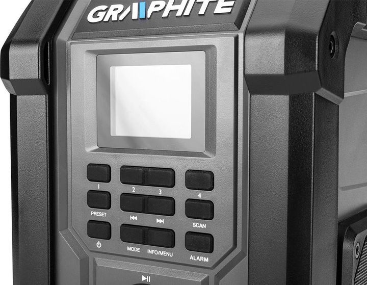 Actual product image Graphite Battery and mains power + 18 V radio without battery (Web radio)