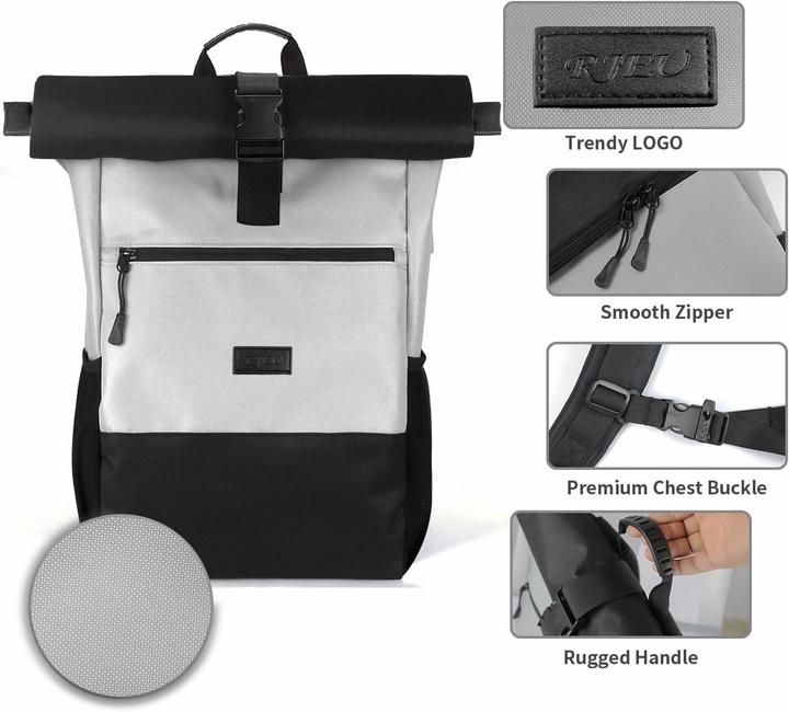 Actual product image Rjeu Rolltop Rucksack mit Laptopfach