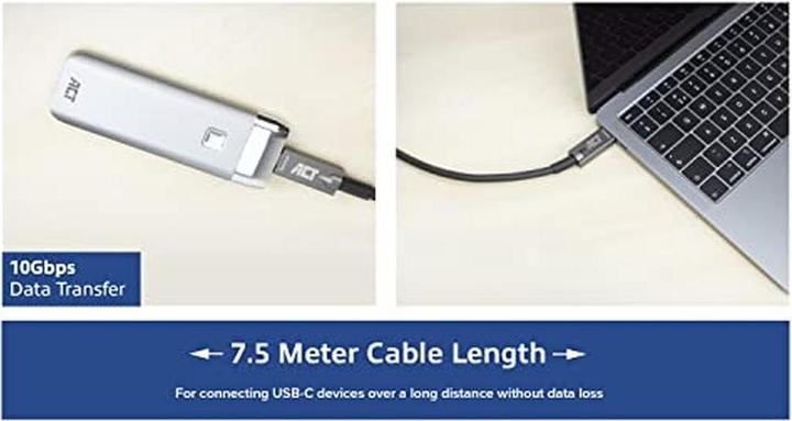Immagine prodotto ACT Cavo di connessione USB-C 3.2 Gen2 Active Optical Cable (AOC), 7,5 m (7.50 m, USB 3.2 Gen 2, 60 W)