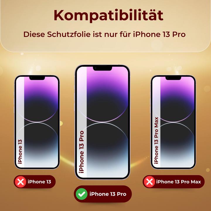 Produktbild Protectorking 6x echtes Tempered 9H Panzerhartglas 3D KLAR (6 Stück, Apple iPhone 13 Pro)