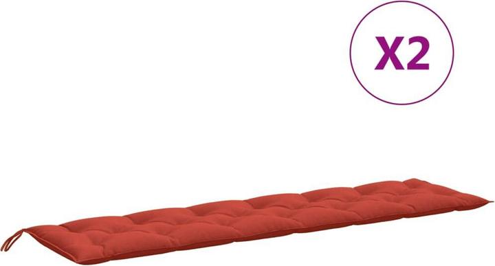 Actual product image VidaXL Garden bench cushions 2 pcs. fabric (200 x 50 x 7 cm)