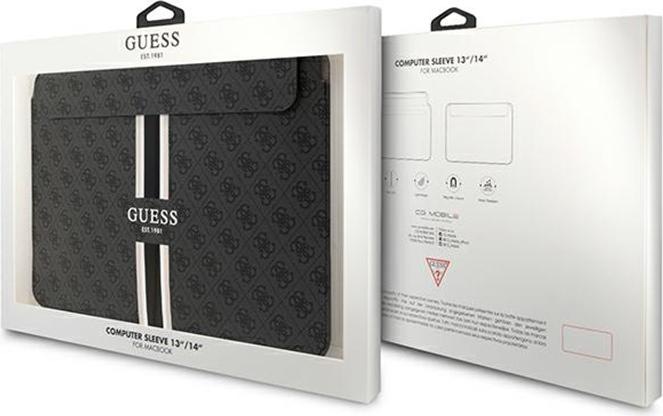 Actual product image Guess PU 4G Printed Stripes Computer Sleeve 13/14 - black (14", Apple)