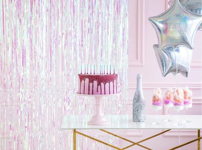 Produktbild Partydeco Partyaccessoire Vorhang 90 x 250 cm, Opal (1 Stück)