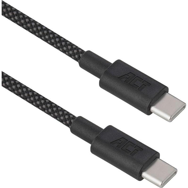 ACT USB 2.0 60W charging/data cable USB-C to USB-C, black, 2 meters (2 m, USB 2.0, 60 W), Cavo USB