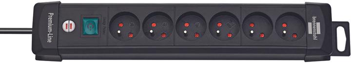 Actual product image Brennenstuhl Premium-Line multiple socket outlet 6 sockets 3 m black (1951164100) (6x, CEE 7/3, CEE 7/5, 3 m)