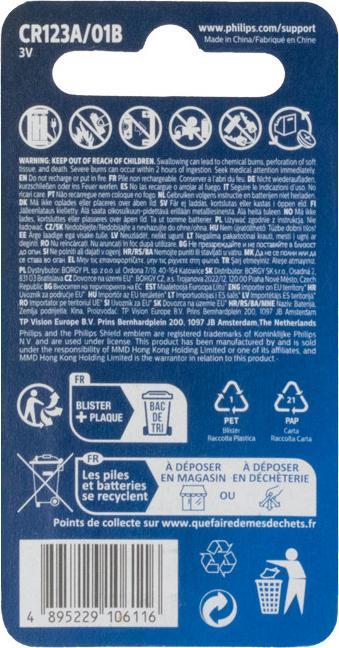 Produktbild Philips Lithium (1 Stk., CR123A, 1500 mAh)