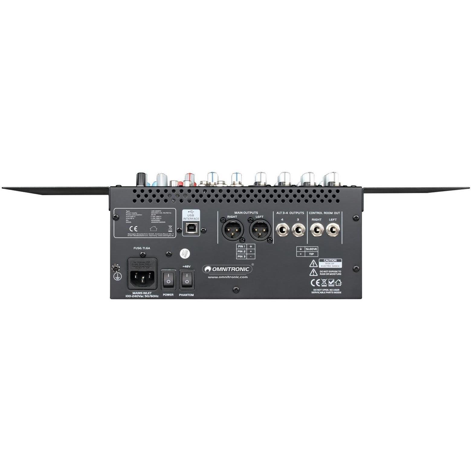 Thumbnail - Omnitronic LMC1422FX USB MISCHPULT (Studio- und Livemixer), Mischpult, Schwarz