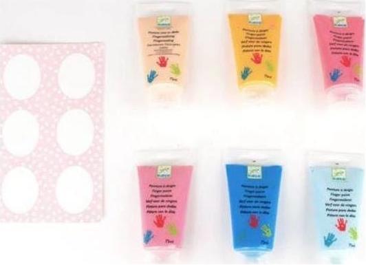 Actual product image Djeco Finger paints (Pink, Blue, Yellow, 75 ml)