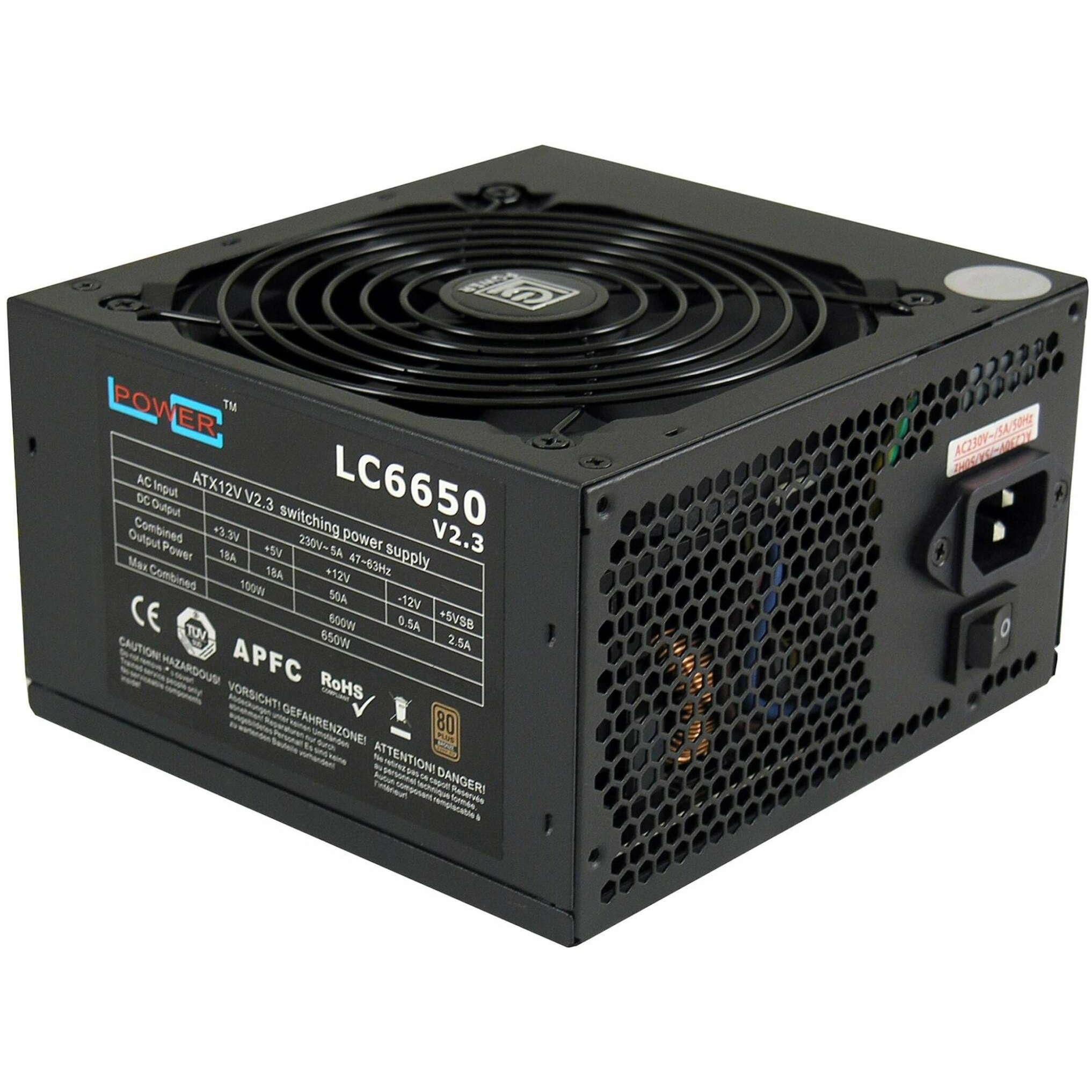 LC-Power Super Silent Serie (650 W), PC Netzteil, Schwarz