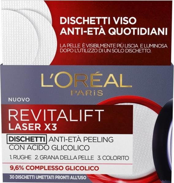 Actual product image L'Oréal Paris L'Oréal Revitalift Laser X 3 30 Pads Anti-Aging Glycolic Peel (Cleansing scrub)