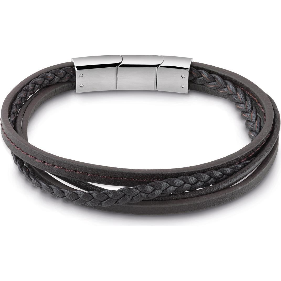 Guess, Armschmuck, Man Identity, (Edelstahl, Leder)