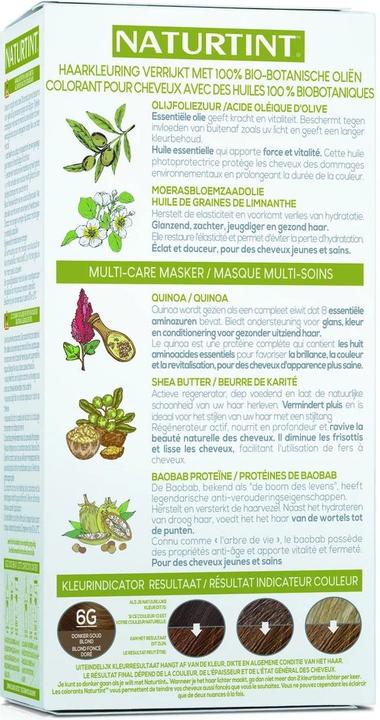 Productafbeelding Naturtint Permanente Haarkleur Gel 6G Goud Blond Donker zonder Ammoniak (6G Goudblond donker zonder ammoniak)