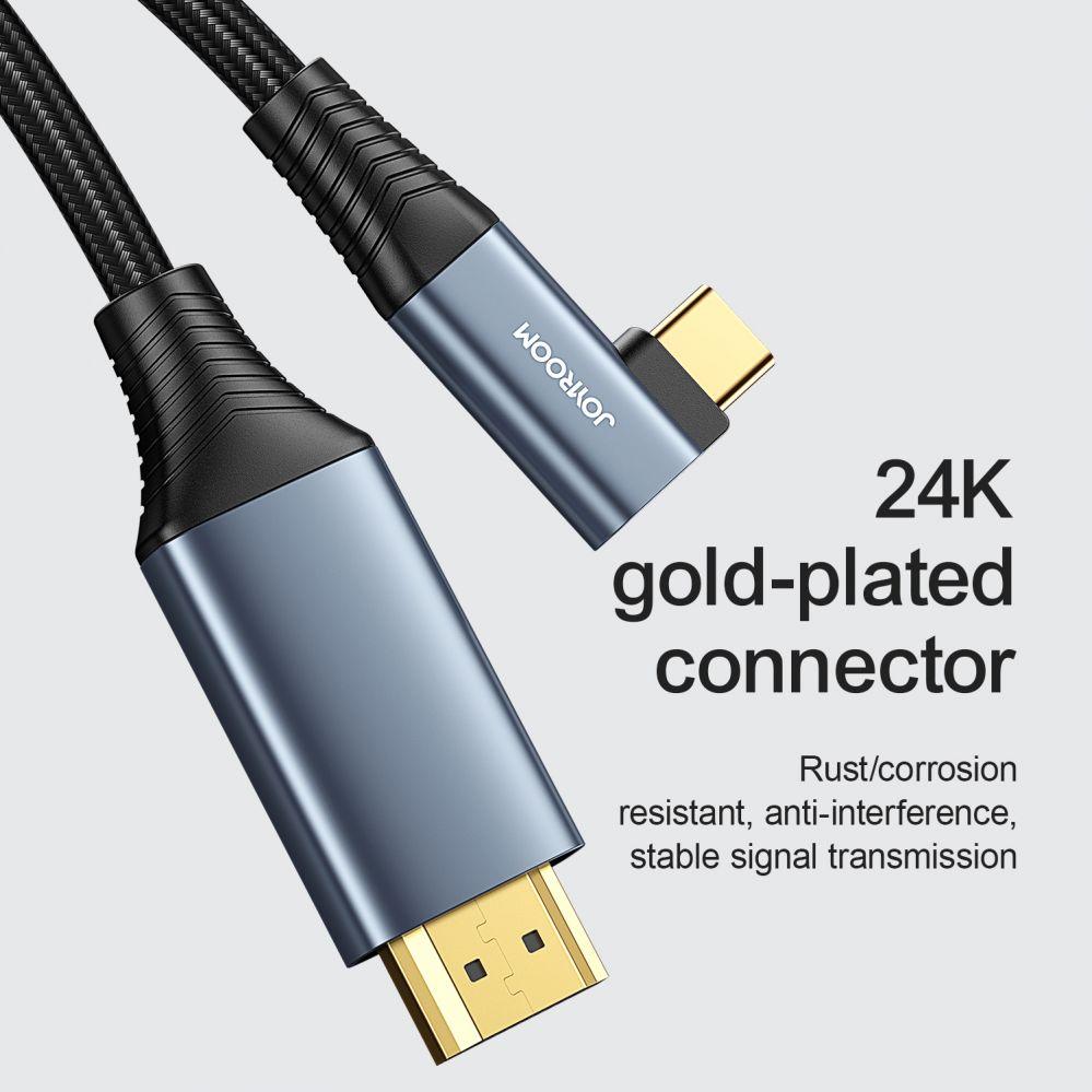 Thumbnail - Joyroom SY-20C1 TYPE-C to HDMI 4K cable 2m-gray (2 m, HDMI), Video Kabel