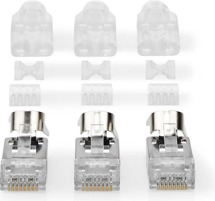 Immagine prodotto Nedis Spina RJ45 | RJ45 passante | FTP CAT7 fisso/incagliato | Dritto | Placcato oro | 10 pezzi (FTP, CAT7)