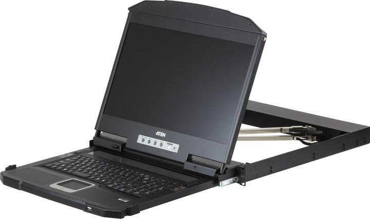 Produktbild Aten CL3800NW KVM-Konsole mit 18,5" FullHD-Display, HDMI, DVI, VGA, USB, 19"-Rackmontage, kurze Einb