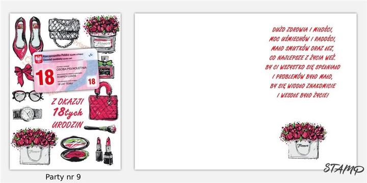 Produktbild Stamp Partykarte mit Stickern B6 + Umschlag Geburtstag 18 wz09