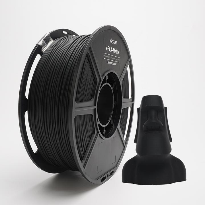 Produktbild eSUN ePLA-Matte Schwarz Filament 1.75mm 1Kg (PLA, 1.75 mm, 1000 g, Schwarz)
