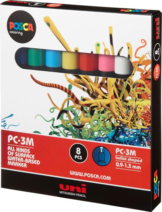 Image du produit Posca Marqueur PC-3M pointe ogive (Multicolore, 1.30 mm, 8 x)