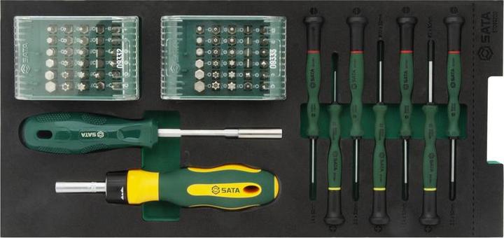 Actual product image SATA Bit- und Elektronikschraubendreher-Einlage, 71-tlg., 400 x 187 mm
