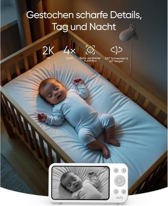 Actual product image eufy Baby E20 Babyfoon â€“ Baby Monitor â€“ 2K HD Resolutie â€“ App- en Offlinebesturing â€“ (Video & Audio)