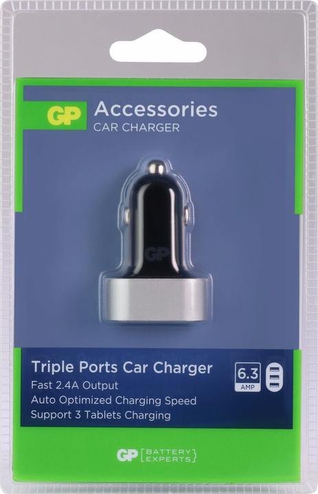 Produktbild GP Batteries GP CC61 Car Adapter, 3x USB
