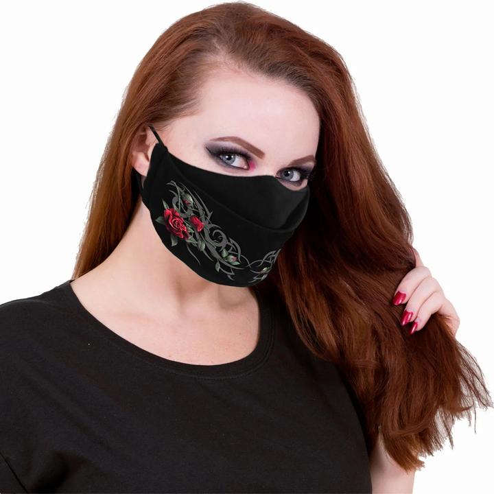 Actual product image Spiral Tribal Rose Face Mask