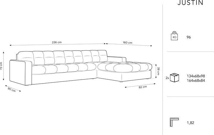 Produktbild Micadoni Justin (Ecksofa, 4-Sitzer)