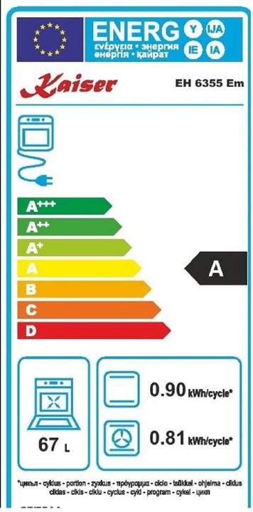 Energie-Label Kaiser EH 6355 Em+KCT 6185 Em