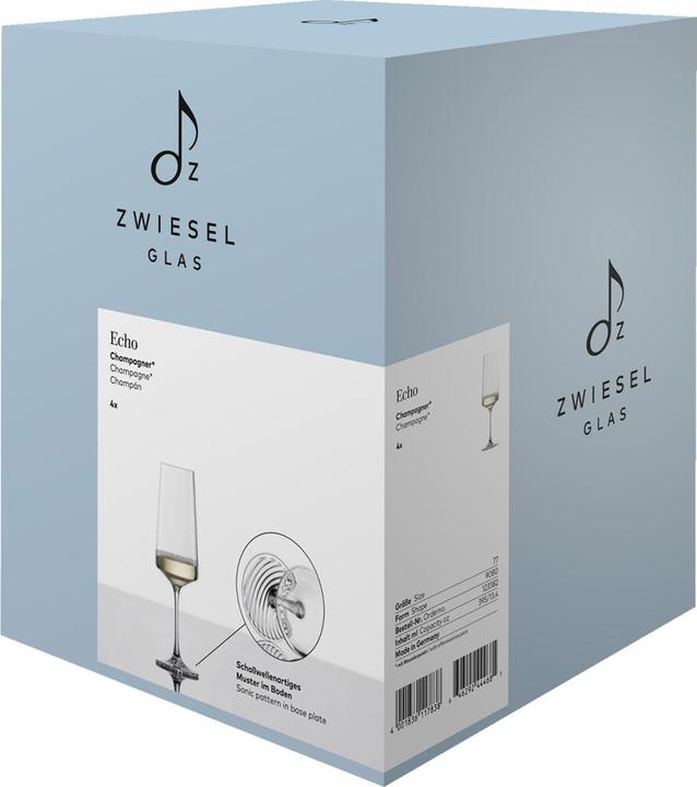 Actual product image Zwiesel ZWG Champagne glass ECHO 395ml (39.50 cl, 4 Glasses, Champagne glasses)